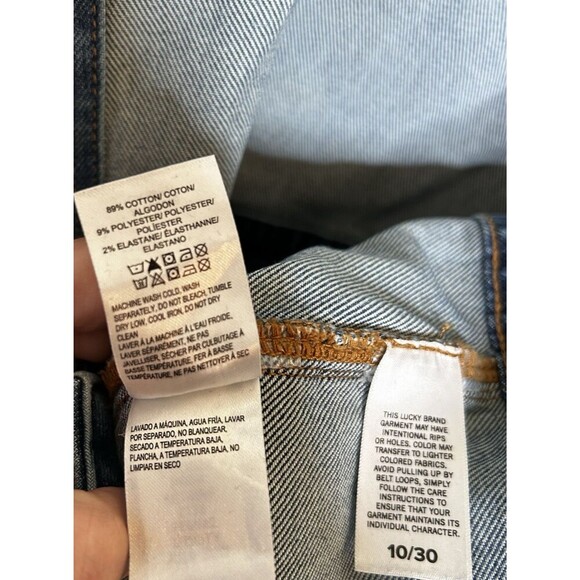 Lucky Brand Denim Overalls Utility Buttons Straight Leg Front Pockets 30 - Picture 10 of 11